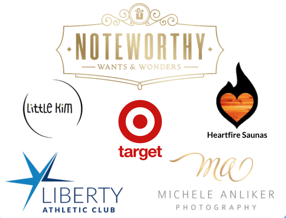 Noteworthy logo, Little Kim, Target, heartfire Saunas, Liberty Athletic Club, Michelle Anliker Photography